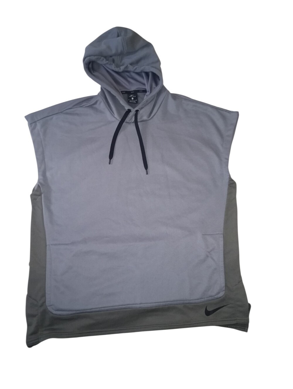 Nike sleeveless "Project X" workout training hoodie in gray with "Just Do It"